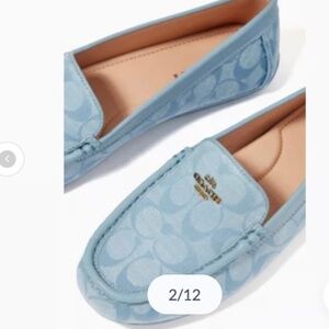 Coach | Women's Marley Driver Loafers Blue Leather Size 6 / 36.5